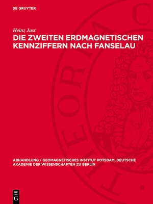 cover image of Die zweiten erdmagnetischen Kennziffern nach Fanselau
